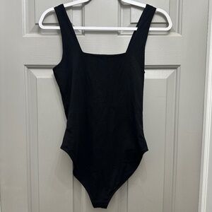 Womens Black Square Neck Bodysuit